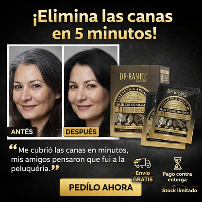 Shampoo Tinte Dr. Rashel con Colágeno + Aceite de Argán