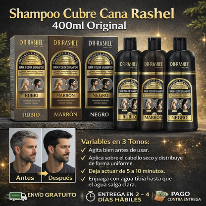 Shampoo Tinte Dr. Rashel 400 ml – Cubre Canas al Instante