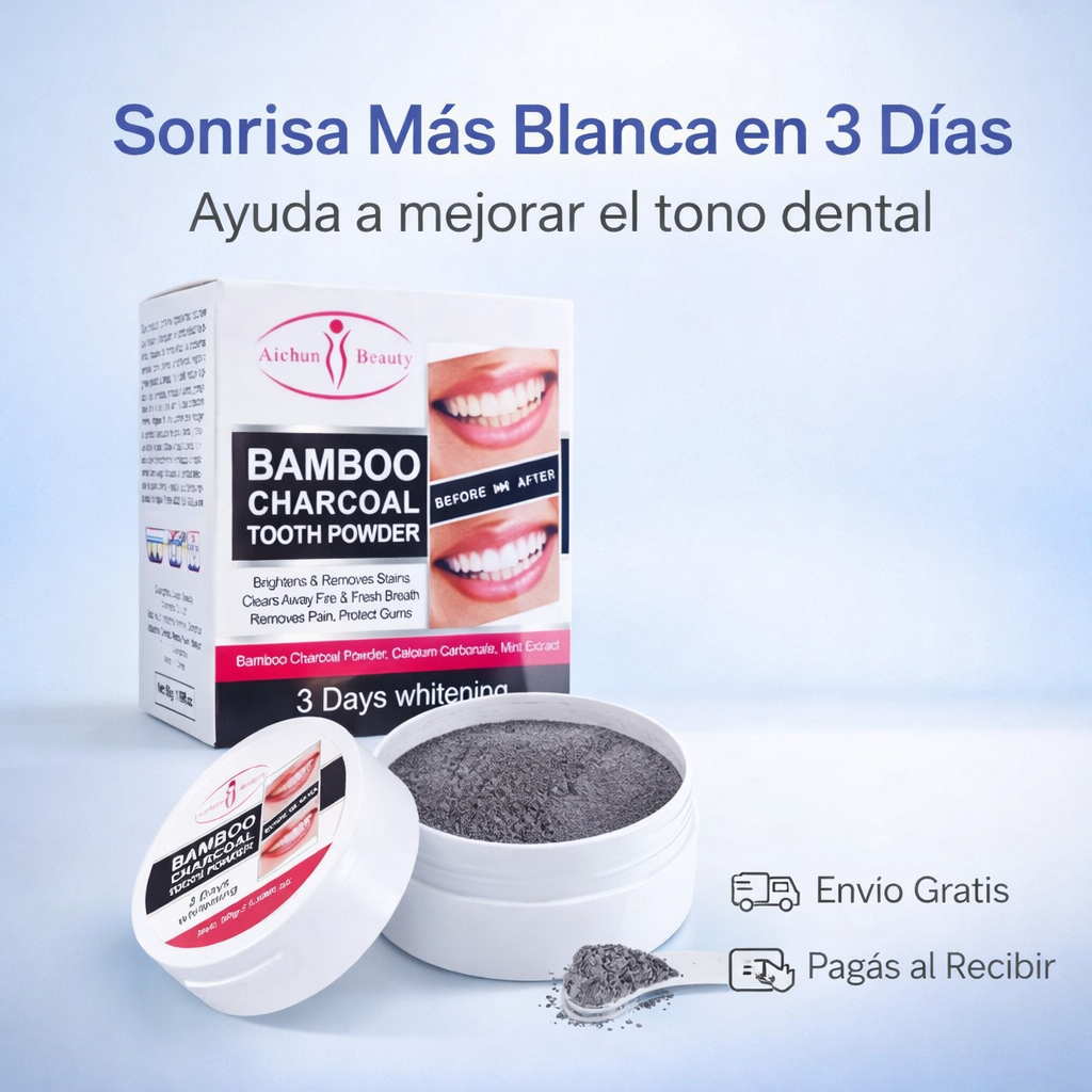 Aichun Beauty – Polvo Dental Blanqueador de Carbón de Bambú 50g