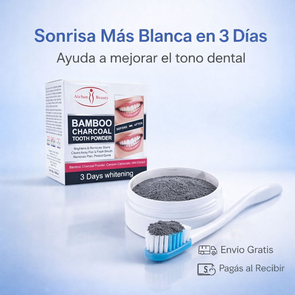 Aichun Beauty – Polvo Dental Blanqueador de Carbón de Bambú 50g