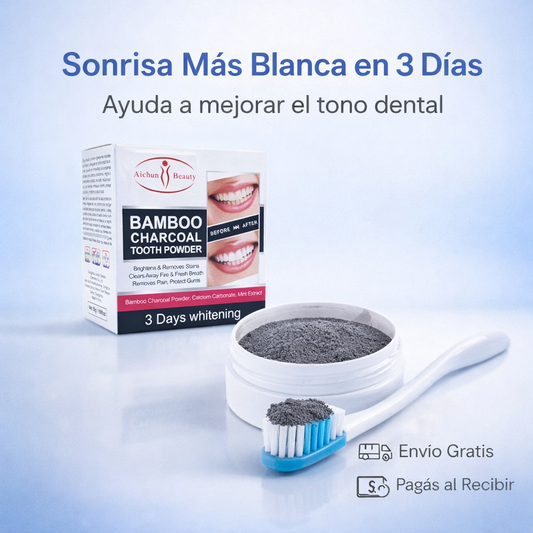 Polvo Dental Blanqueador de Carbón de Bambú 50g