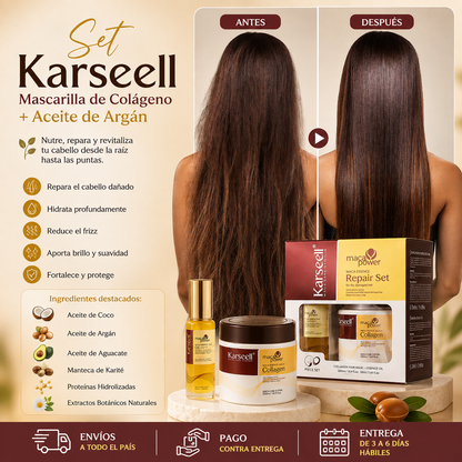 KIT MASCARA Y ACEITE CAPILAR KARSEELL