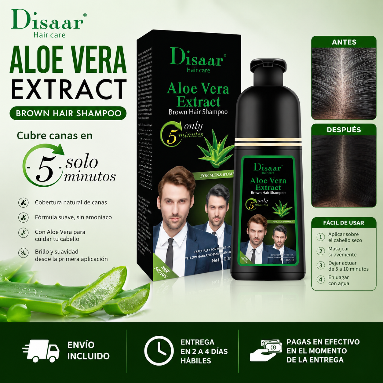 SHAMPOO CONTRA CANAS DISAAR ALOE VERA – 400 ML